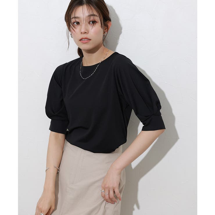 接触冷感パフスリーブTシャツ Tシャツ カットソー[品番