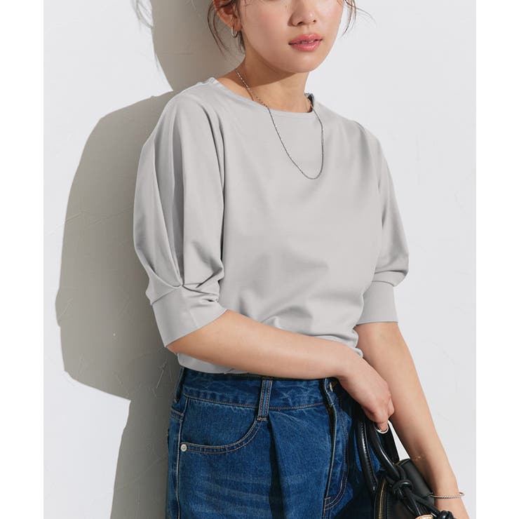 ライトグレー | 接触冷感パフスリーブTシャツ Tシャツ カットソー | Pierrot