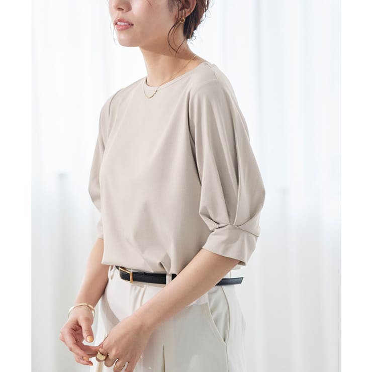 グレージュ | 接触冷感パフスリーブTシャツ Tシャツ カットソー | Pierrot