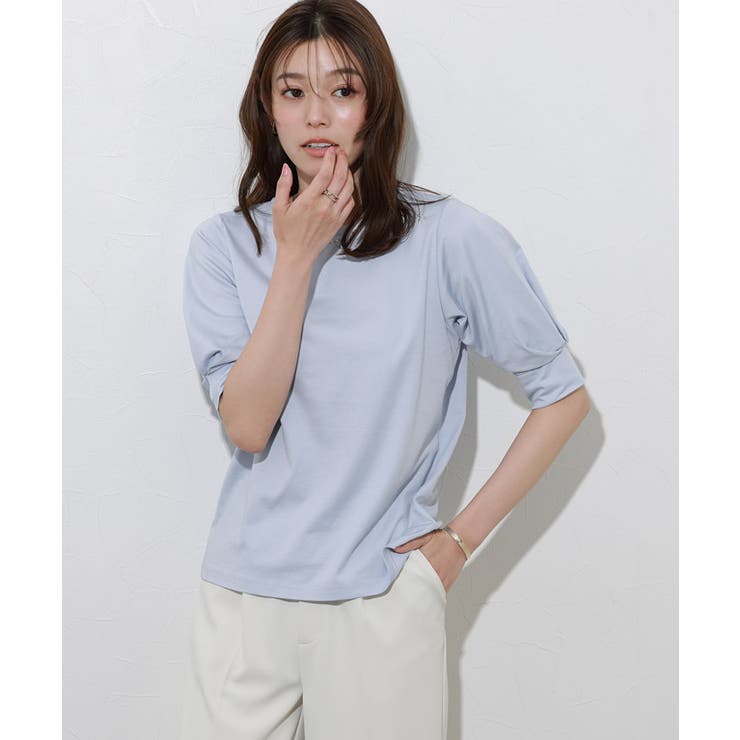 ライトブルー | 接触冷感パフスリーブTシャツ Tシャツ カットソー | Pierrot