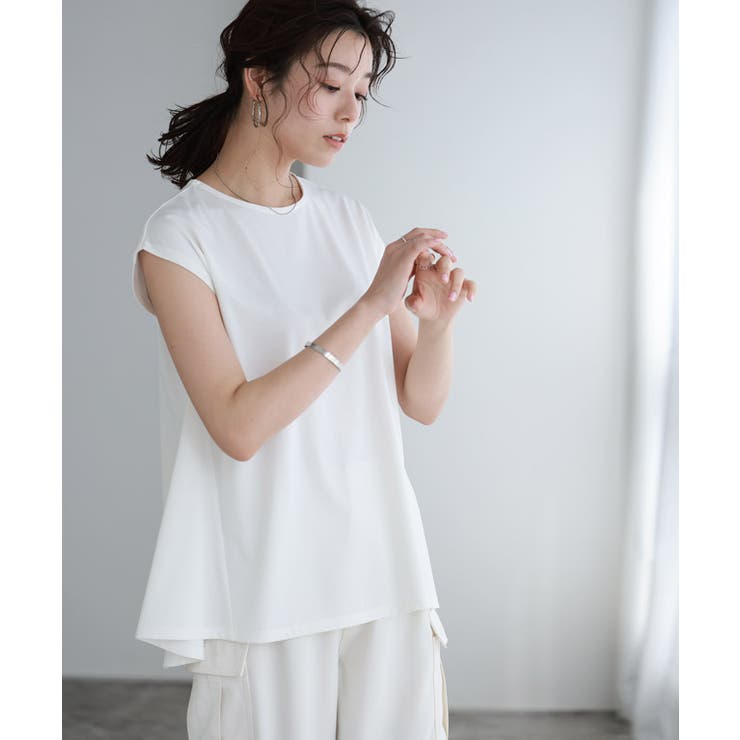 接触冷感フレンチスリーブAラインTシャツ Tシャツ カットソー | Pierrot | 詳細画像22 