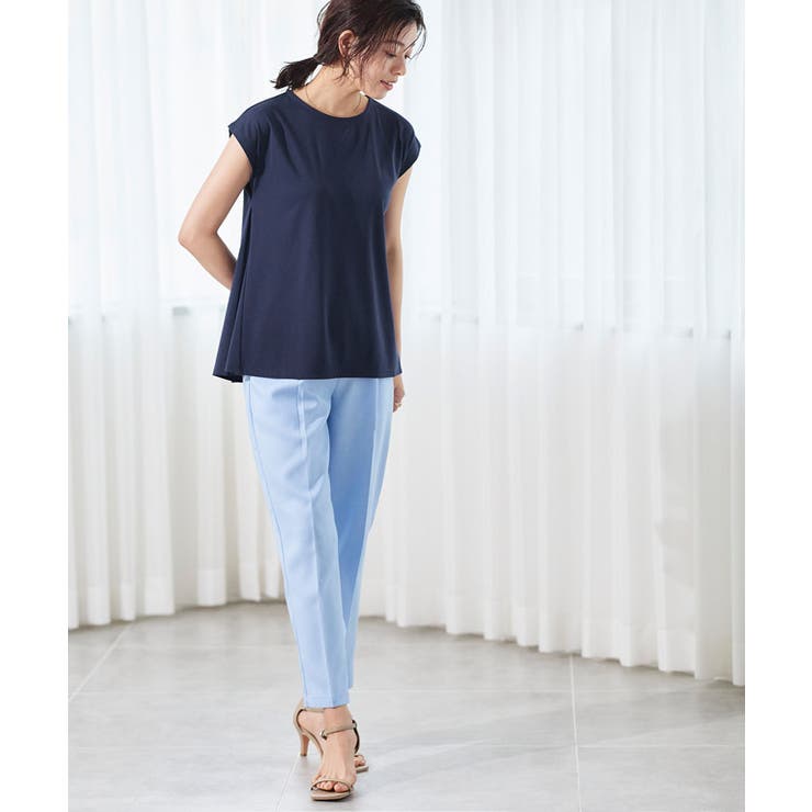 接触冷感フレンチスリーブAラインTシャツ Tシャツ カットソー