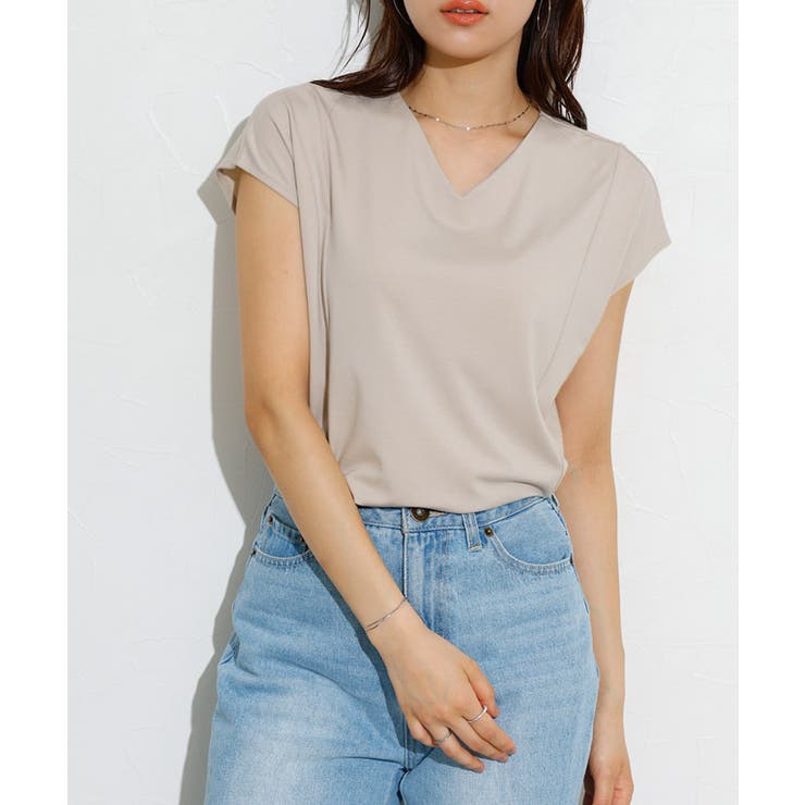 グレージュ | 接触冷感フレンチスリーブカットソー Tシャツ カットソー | Pierrot