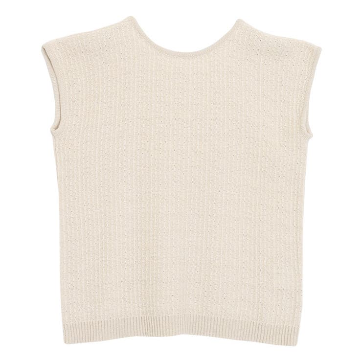 ライトベージュ | 2way柄編みニット ニット フレンチ袖 | Pierrot