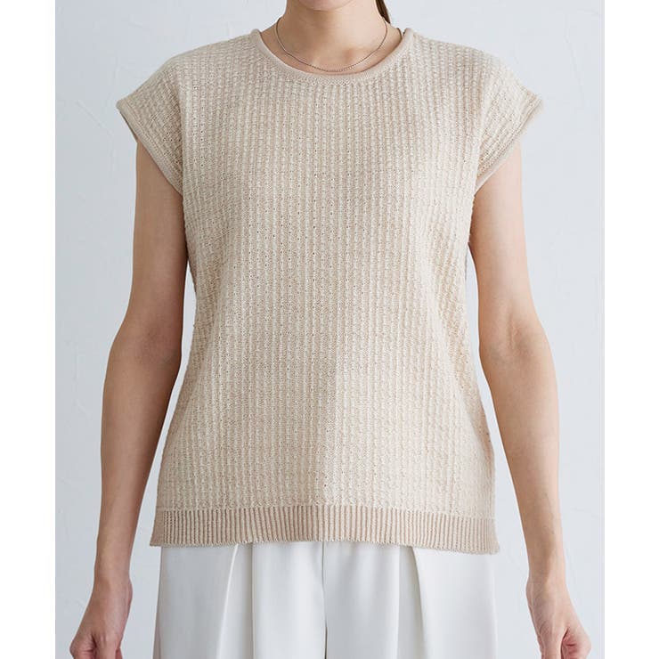 2way柄編みニット ニット フレンチ袖 | Pierrot | 詳細画像7 