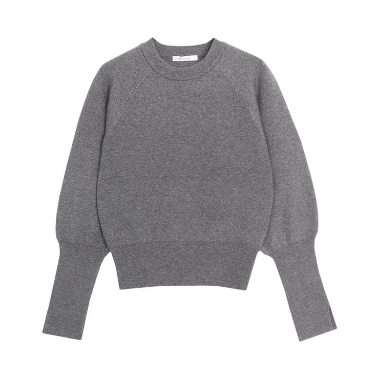 杢グレー | スウェットライクボリュームスリーブニット ニット スウェットライク | Pierrot