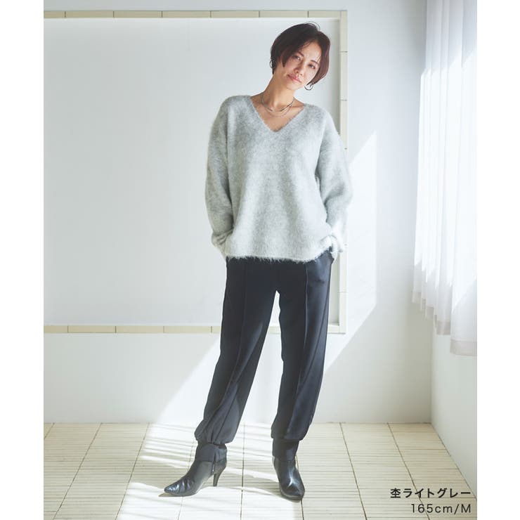 大きいサイズ 5L【未使用】23区 アルパカ混 ノルディック ニット シャギー ノルディック柄 ルーズ シャギーニット[品番：KTKW0010558]｜210nouve