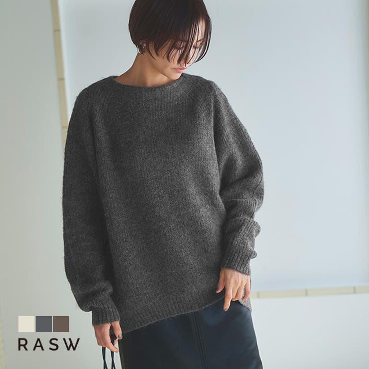 アルパカ混ラウンドヘムニット RASW ニット | Pierrot | 詳細画像1 