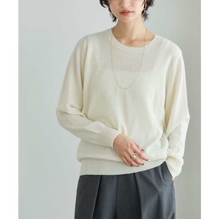 アイボリー | [RASW] カシミヤ100％クルーネックニット RASW | Pierrot
