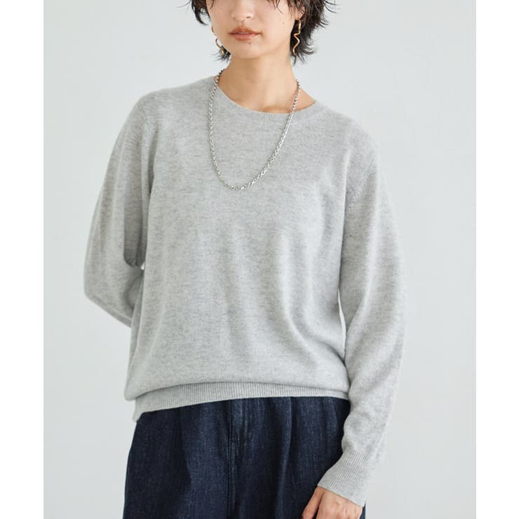 杢グレー | [RASW] カシミヤ100％クルーネックニット RASW | Pierrot