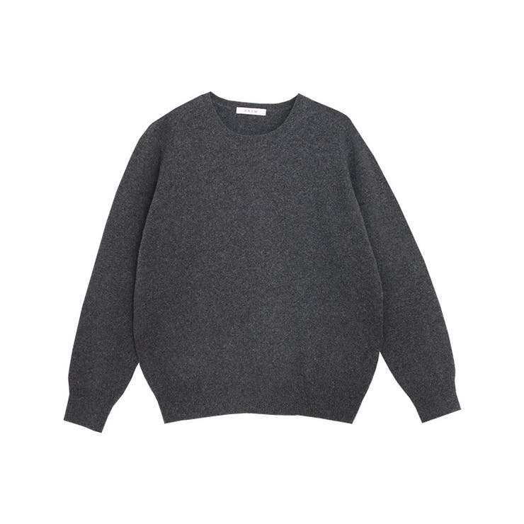 ダークチャコール | [RASW] カシミヤ100％クルーネックニット RASW | Pierrot