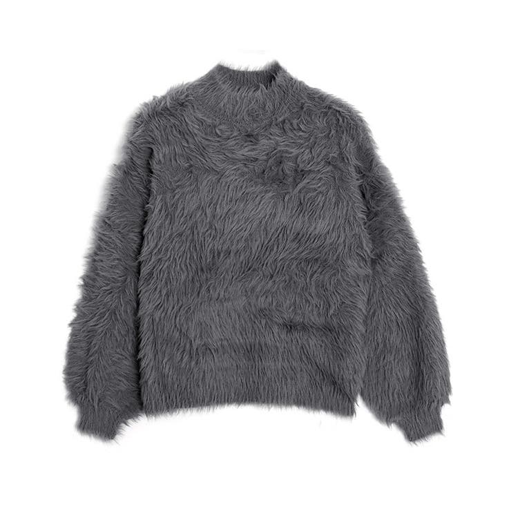 チャコール | シャギーボリュームスリーブニット ニット シャギー | Pierrot