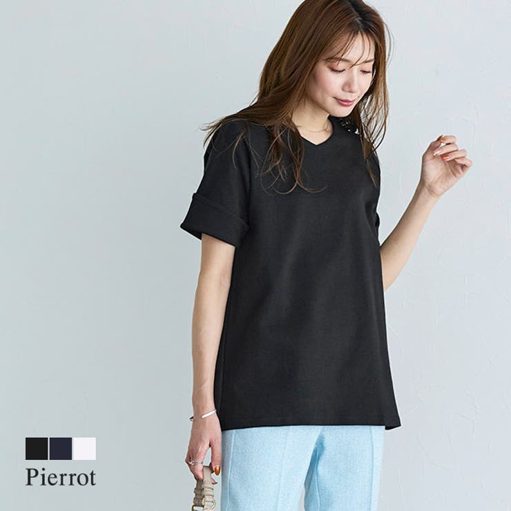 2wayポンチターンバックスリーブオーバートップス トップス ポンチ素材 | Pierrot | 詳細画像1 