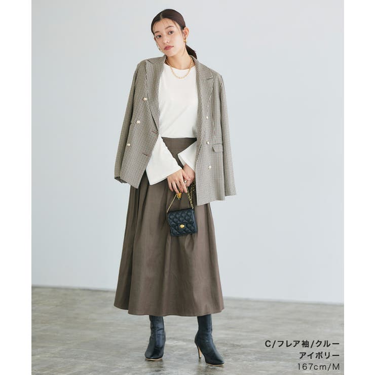 【袖くしゅ 指穴袖】ネック 袖が選べるデザインカットソー | Pierrot | 詳細画像33 