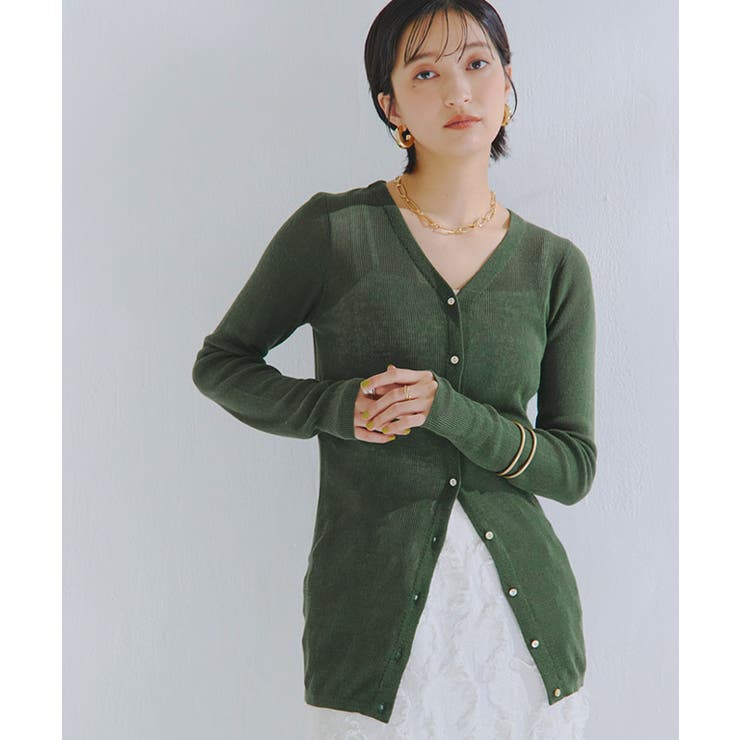 [RASW]リネンシアーロングカーデ カーディガン シアー | Pierrot | 詳細画像12 