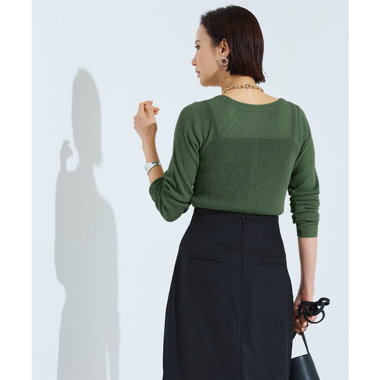 [RASW]リネンシアーロングカーデ カーディガン シアー | Pierrot | 詳細画像18 