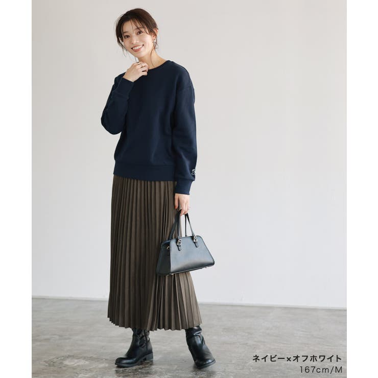 袖刺繍スウェット スウェット 刺繍[品番：PRTW0004428]｜Pierrot