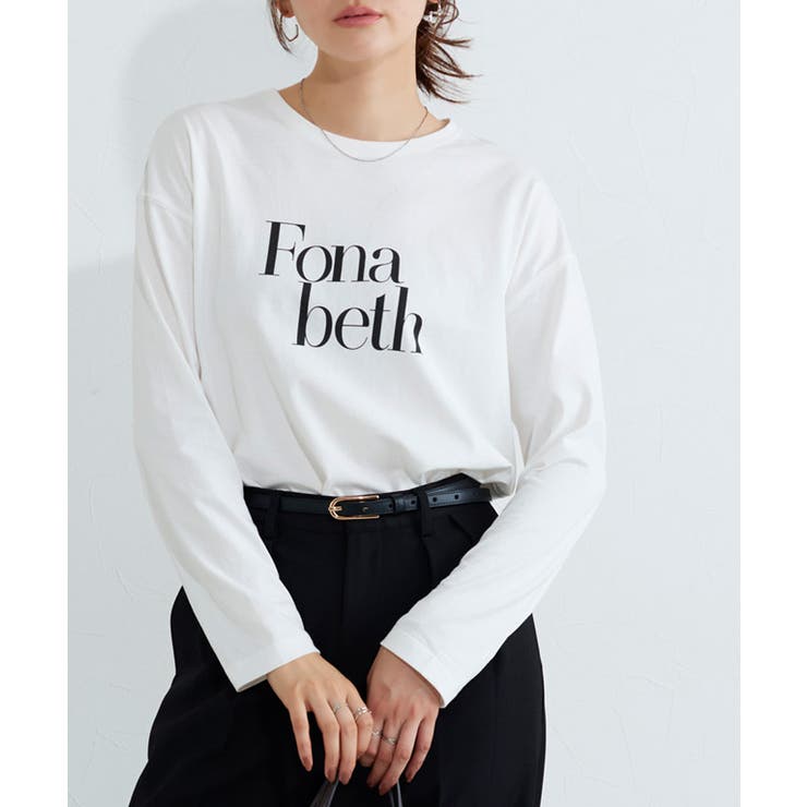 A/オフホワイト×ブラック | ロゴロングスリーブTシャツ Tシャツ カットソー | Pierrot