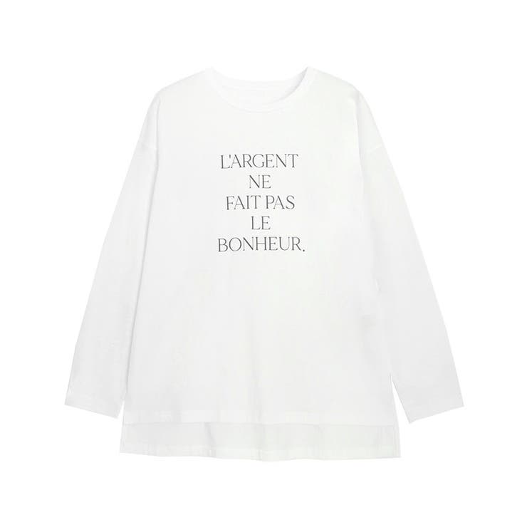 オフホワイト×チャコール | ロゴロングスリーブTシャツ Tシャツ カットソー | Pierrot
