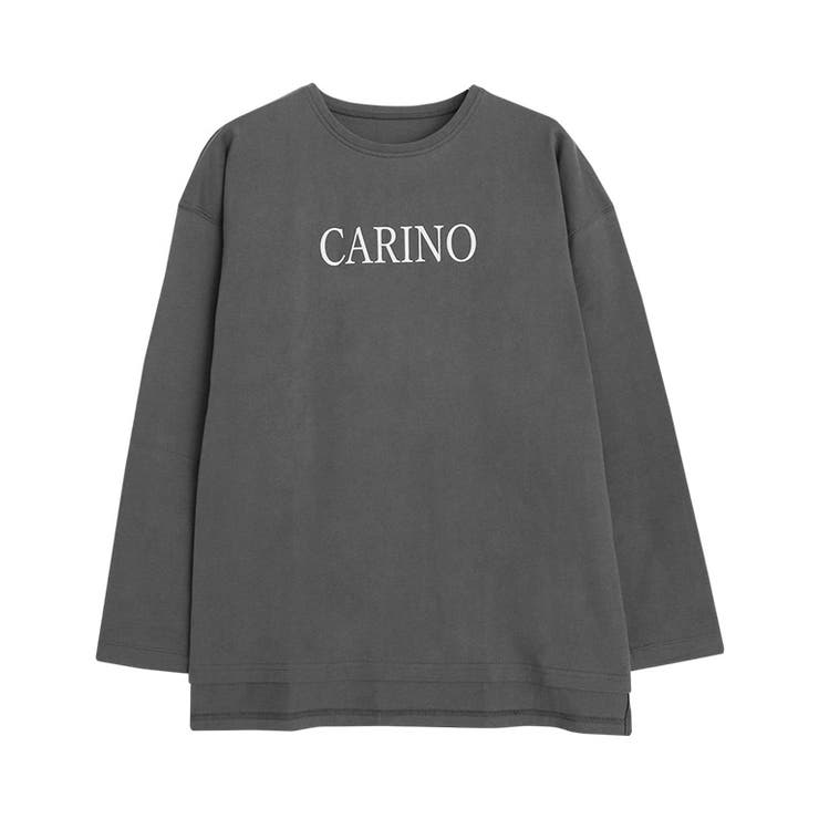 A/チャコール×オフホワイト | ロゴロングスリーブTシャツ Tシャツ カットソー | Pierrot