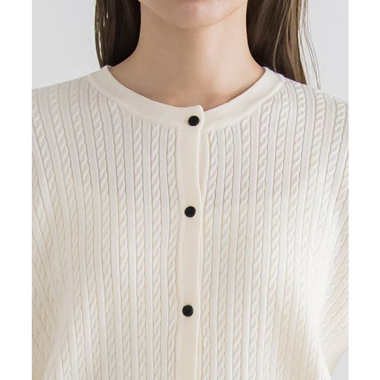 ケーブルニットカーディガン カーディガン ニット | Pierrot | 詳細画像4 