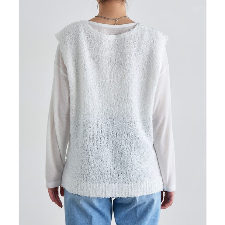 NHK「あさイチ」紹介 リボンヤーンニットベスト ベスト | Pierrot | 詳細画像8 