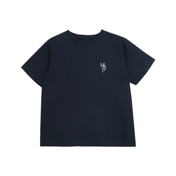 ネイビー×オフホワイト | 刺繍ロゴTシャツ Tシャツ ロゴT | Pierrot
