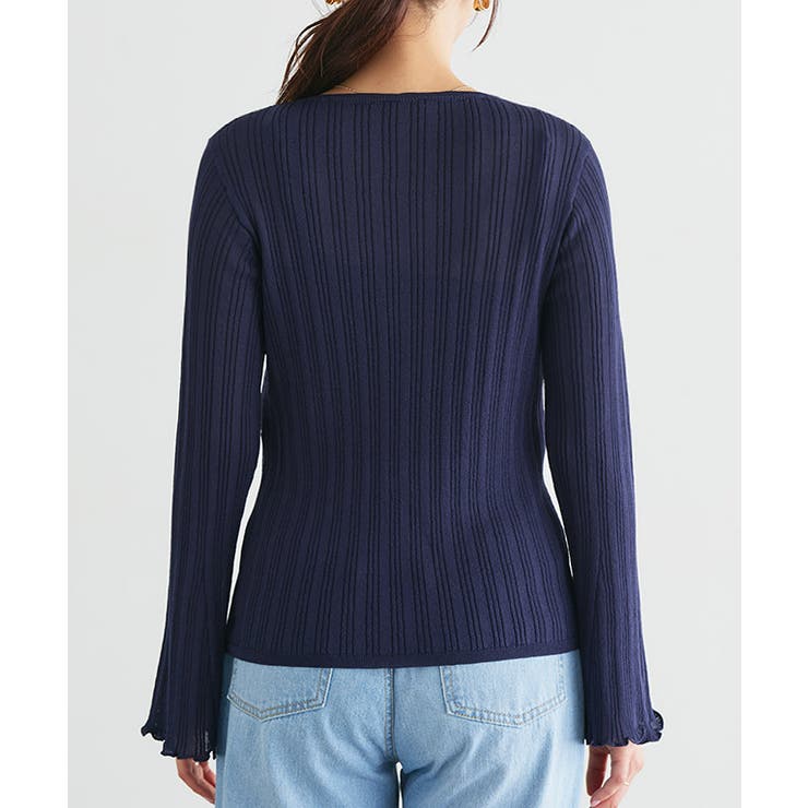 シアーフレアスリーブリブニット リブニット シアー | Pierrot | 詳細画像8 