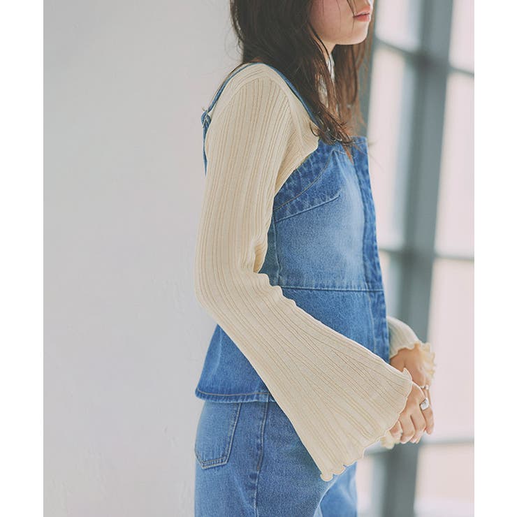 シアーフレアスリーブリブニット リブニット シアー | Pierrot | 詳細画像18 