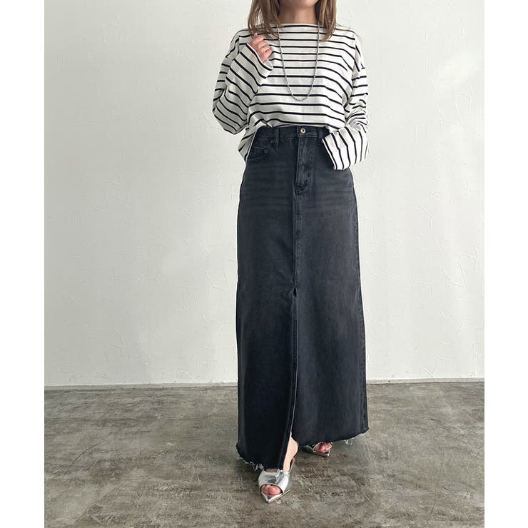 綿100%ボーダークロップドロンT ロンT クロップド丈 | Pierrot | 詳細画像25 