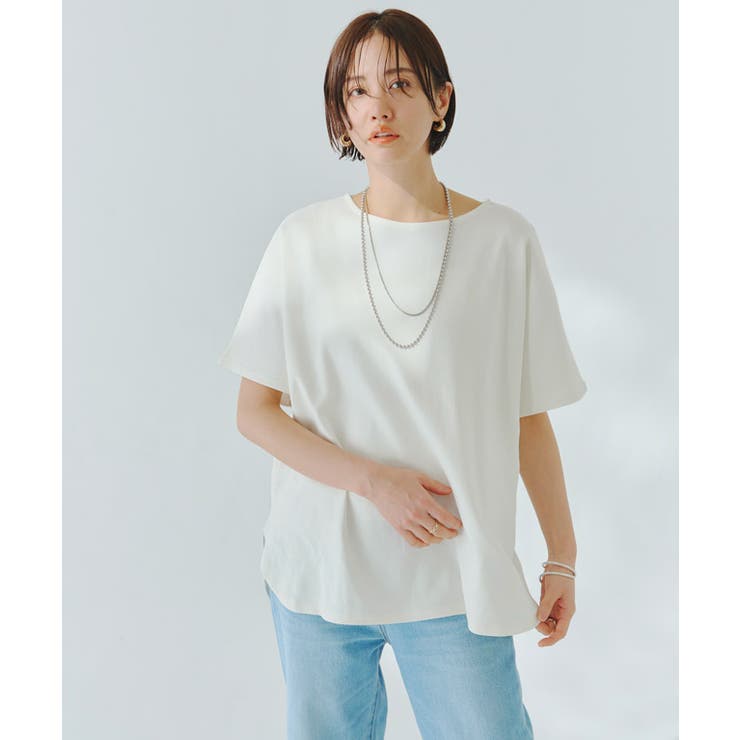 アイボリー | [RASW]コーマコットンオーバーTシャツ Tシャツ コットン | Pierrot