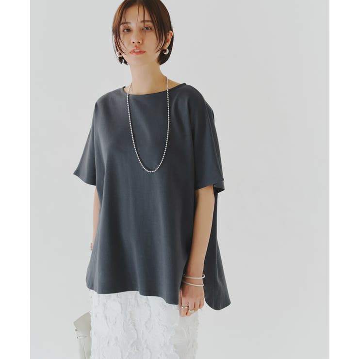 チャコール | [RASW]コーマコットンオーバーTシャツ Tシャツ コットン | Pierrot