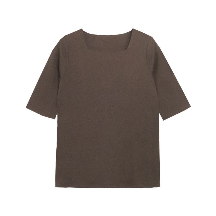 ブラウン | 選べるネック5分袖テレコリブカットソー カットソー リブ | Pierrot
