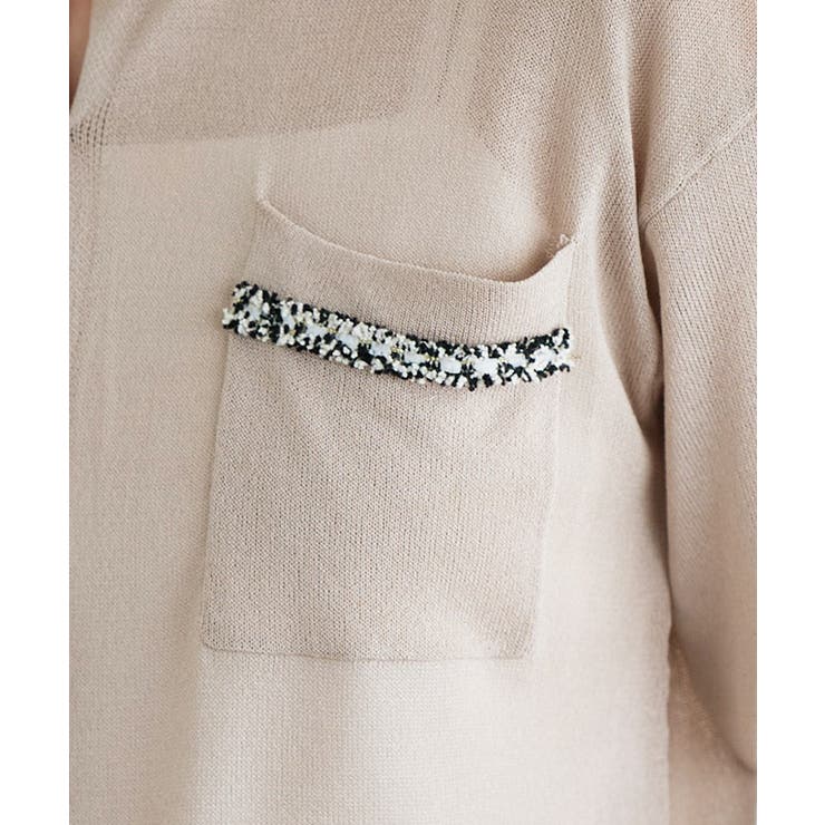 ツイードリボンポケットシアーカーディガン カーディガン ツイード | Pierrot | 詳細画像5 