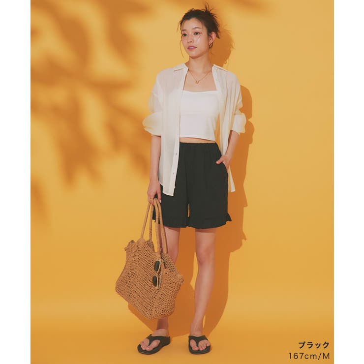 ヘムフリルショートパンツ ラッシュガード 水着[品番