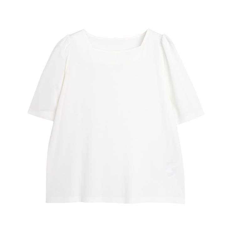 オフホワイト | 接触冷感スクエアネックパフスリーブTシャツ Ｔシャツ 接触冷感 | Pierrot