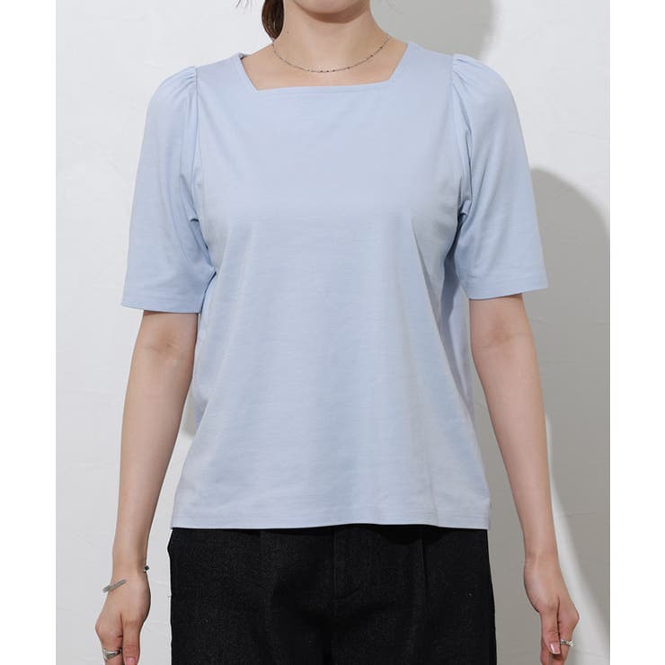 tシャツ 「接触冷感/抗菌防臭/白化軽減」スクエアパタ−ンオーバーカットソー レディース 日本製 汗ジミ防止 tシャツ レディース 接触冷感 UVカット 綿100