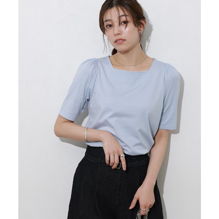 接触冷感スクエアネックパフスリーブTシャツ Ｔシャツ 接触冷感 | Pierrot | 詳細画像23 