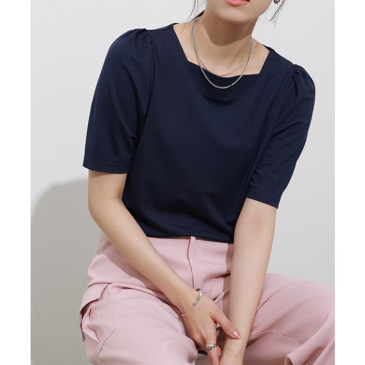 tシャツ 「接触冷感・UVケア・洗える」コンフォートプレーティング パフスリーブカットソー レディース ICB tシャツ 「接触冷感・UVケア・洗える」コンフォートプレー