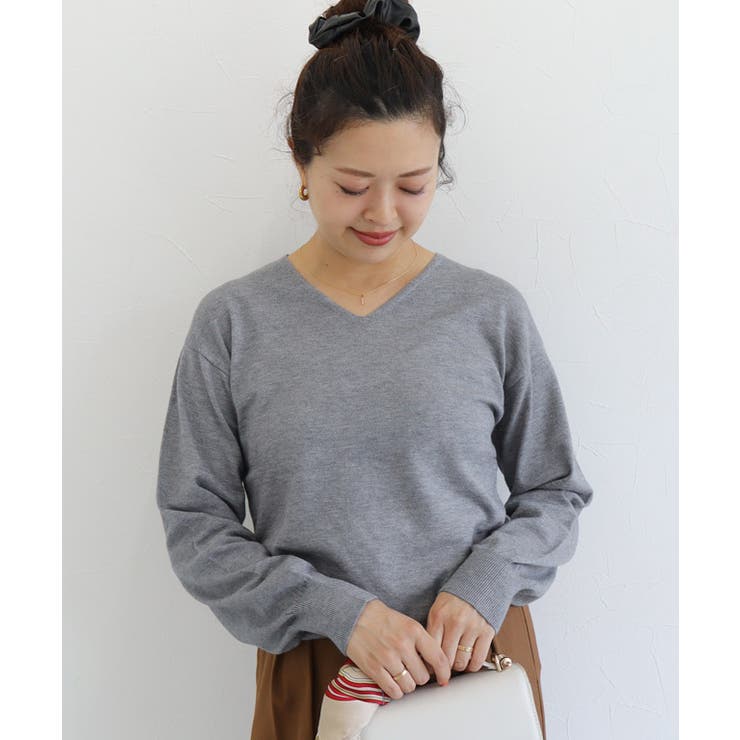 杢グレー | 洗えるふんわりカシミヤタッチニット カシミヤタッチ ニット | Pierrot