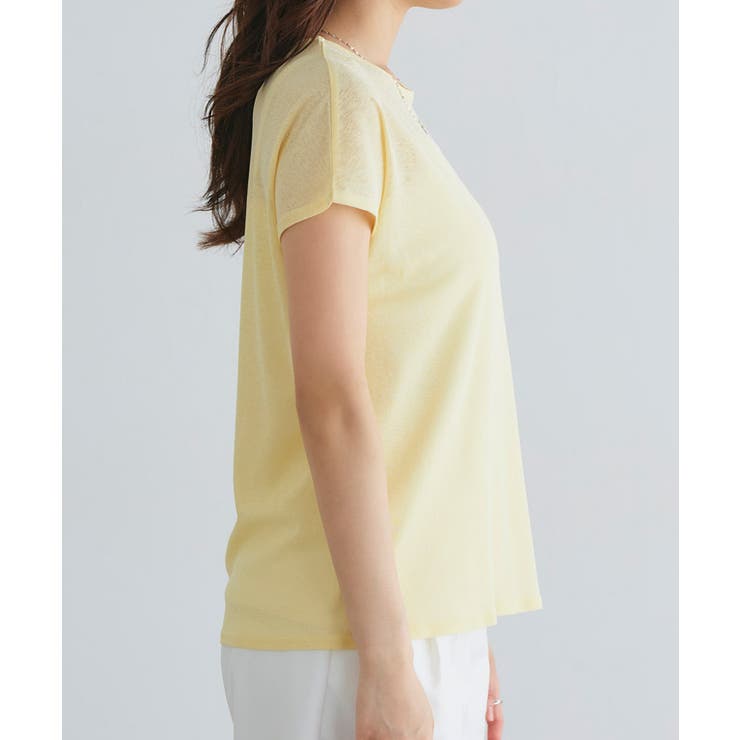 ネックが選べるシアーフレンチスリーブTシャツ Tシャツ