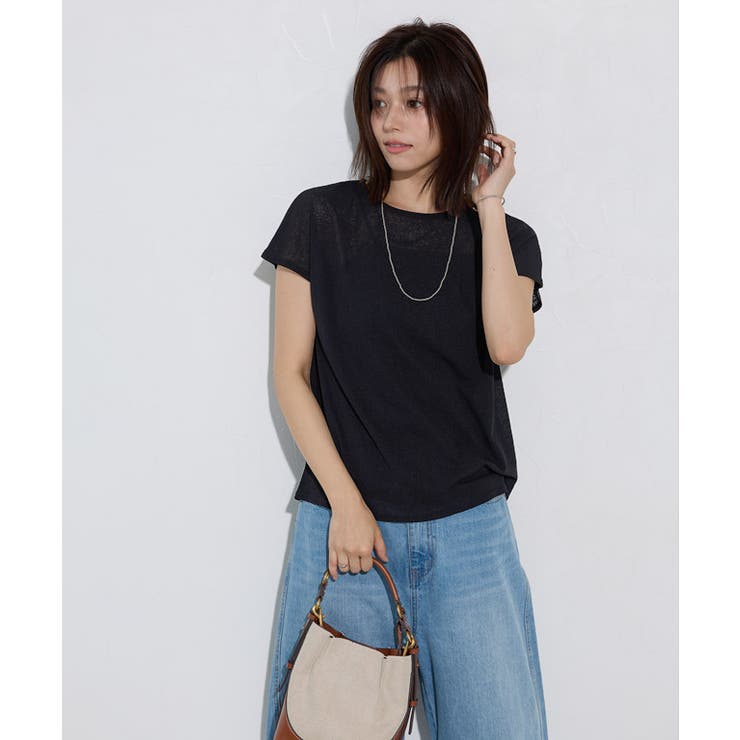 袖が選べるシアーカットソー Tシャツ フレンチスリーブ[品番