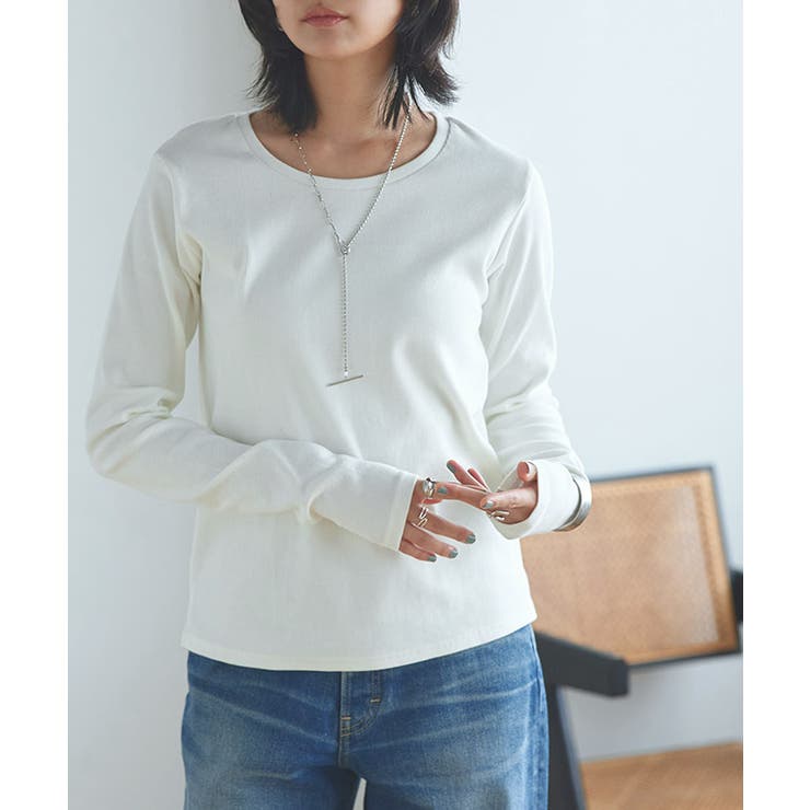 オフホワイト | 機能付きテレコUネックカットソー カットソー テレコ | Pierrot