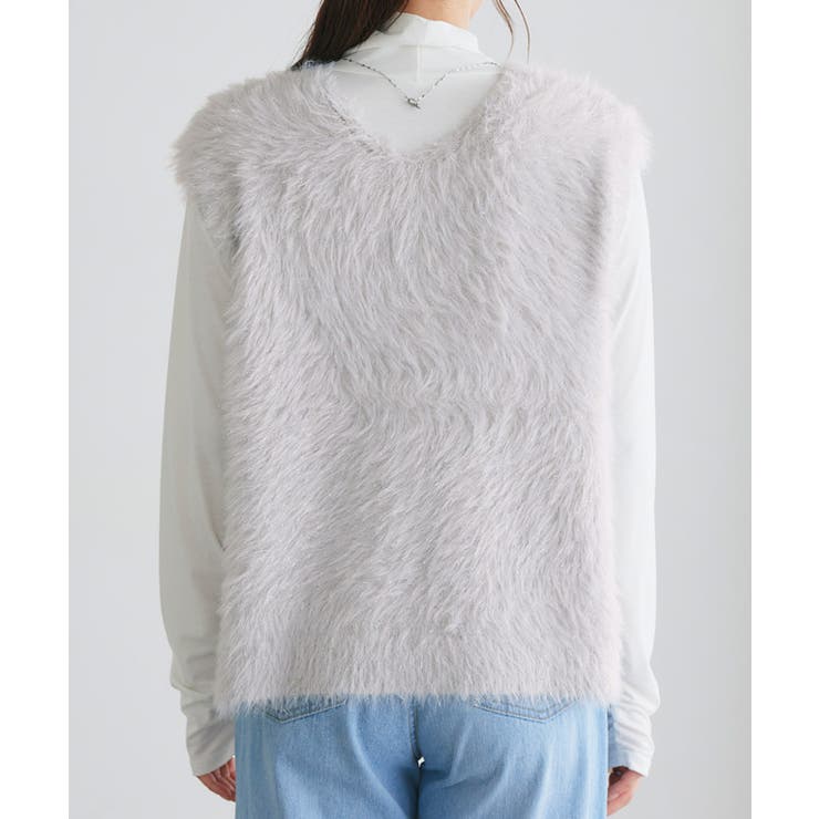 ラメシャギーニットベスト 毛足 シャギー素材 | Pierrot | 詳細画像9 