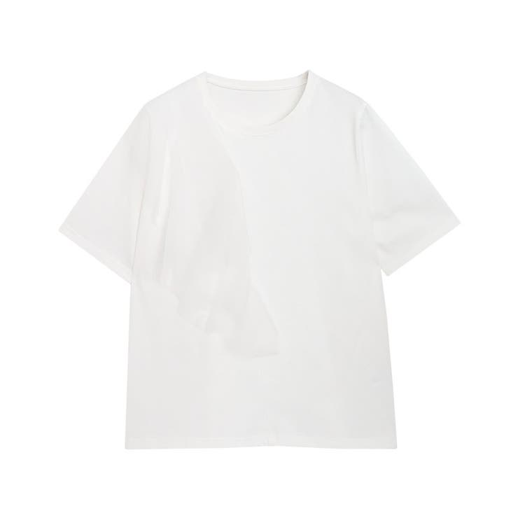 オフホワイト | ラッフルドッキングTシャツ Tシャツ ドッキング | Pierrot