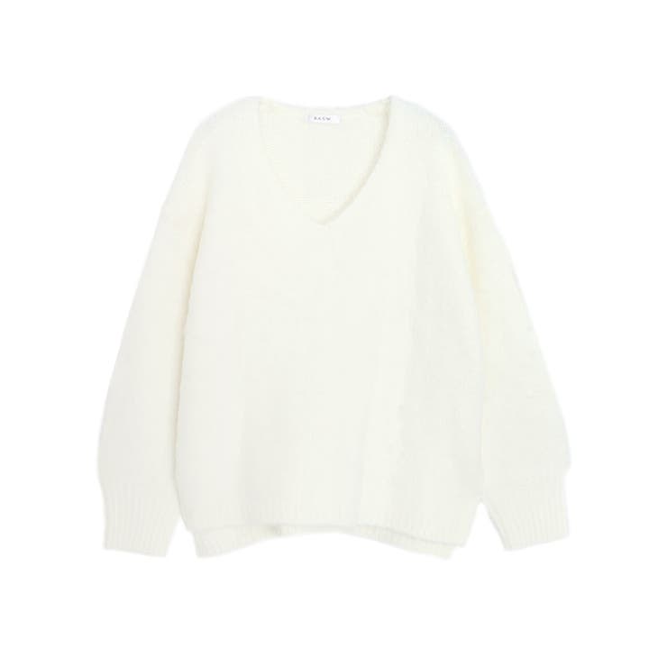 オフホワイト | シャギーVネックボリュームニット ニット シャギー | Pierrot