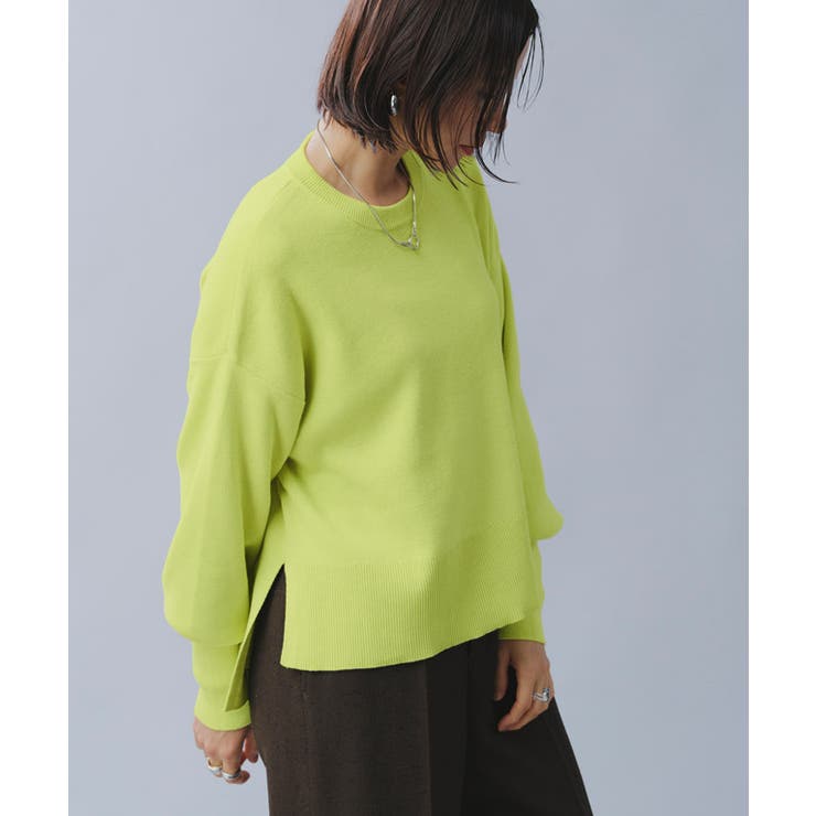 ライムイエロー | [RASW]綿100%総針ニット RASW ニット | Pierrot