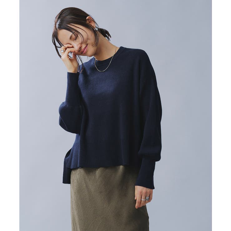 ダークネイビー | [RASW]綿100%総針ニット RASW ニット | Pierrot