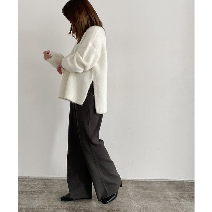 ニットストレートパンツ パンツ ストレート[品番：PRTW0005142