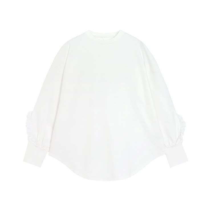 オフホワイト | ライトスウェットフリルデザインプルオーバー スウェット フリル | Pierrot